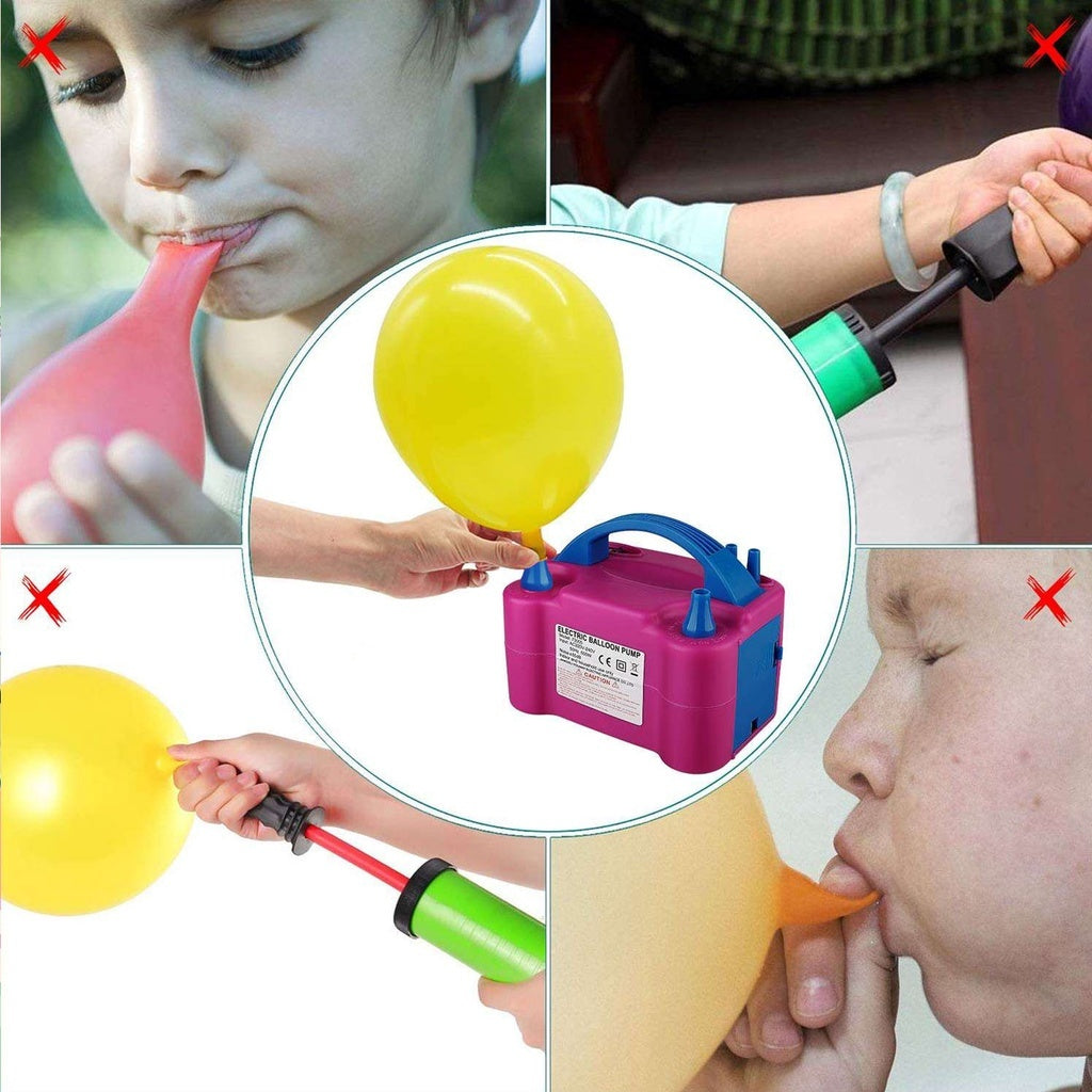 Electric Balloon Inflator Air Pump Blower Double Hole Inflatable Swimming Pool Air Bed Mattress Toys Float Boat Sofa